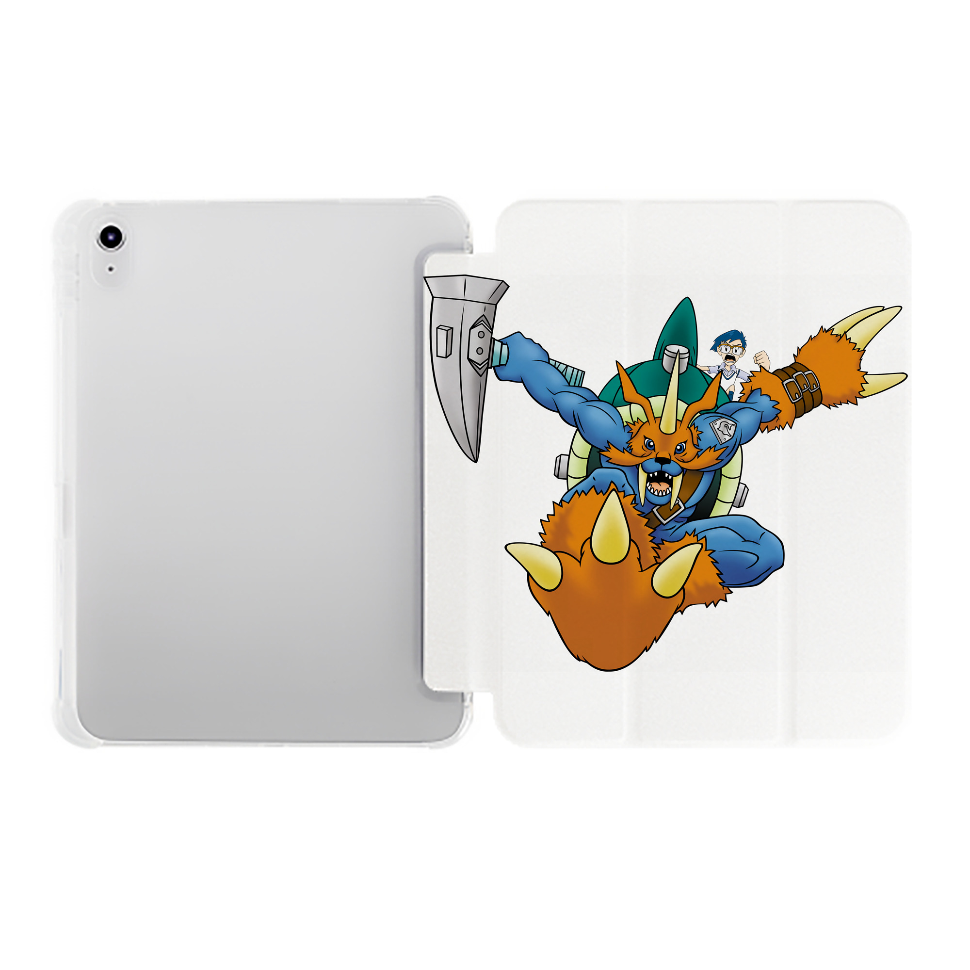 （画像用） Digimon デジタルモンスター/デジモン IPad ケース ペン収納付き 三つ折りスタンド PUレザー×シリコン 対応機種9.5/10.5/10.9インチ